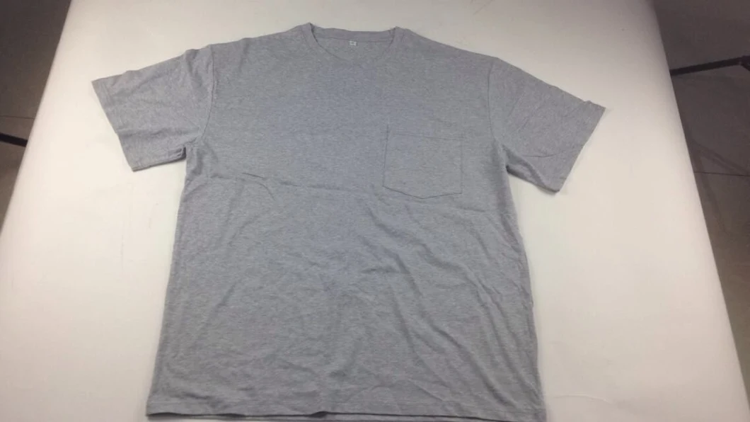 Cotton Blank T-Shirt with Pocket for Man