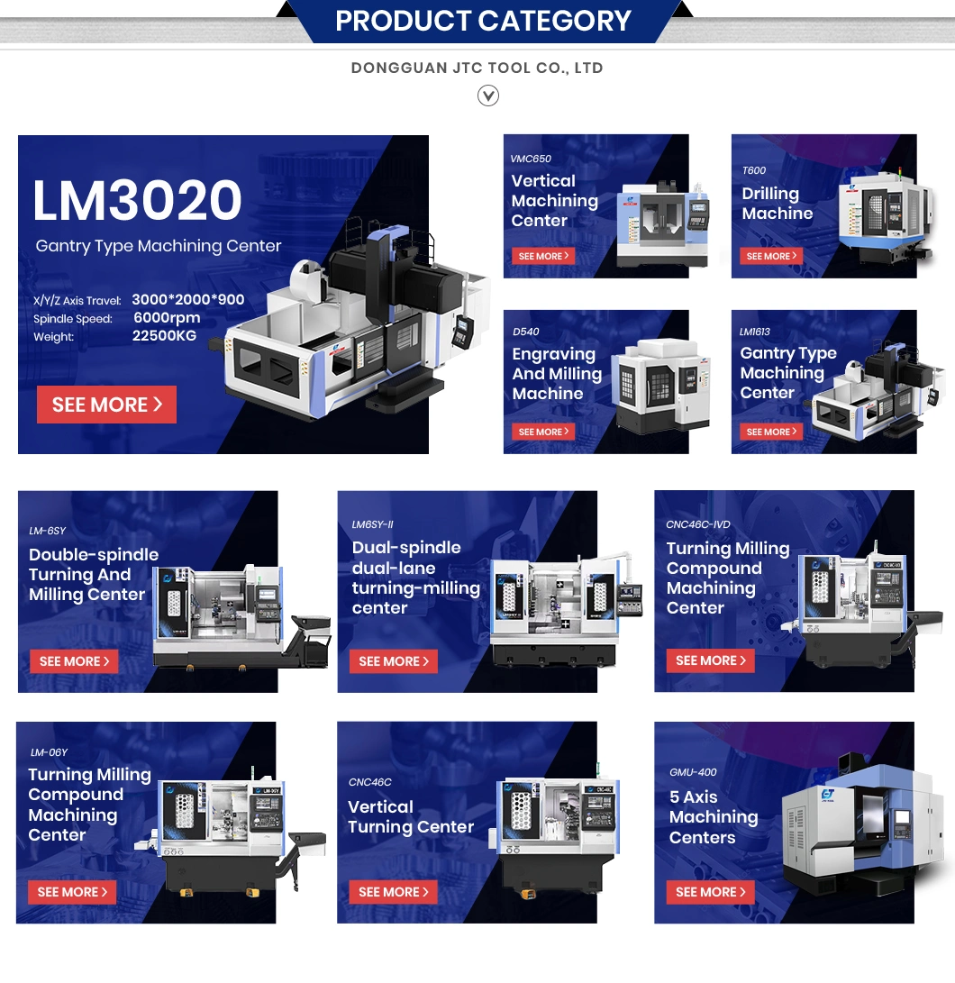 Jtc Tool 3 Axis Machining Center OEM Customized Pocket Nc 5 Axis China Gantry Milling Machines Manufacturing Lm3020 5 Axis Gantry Milling Machine