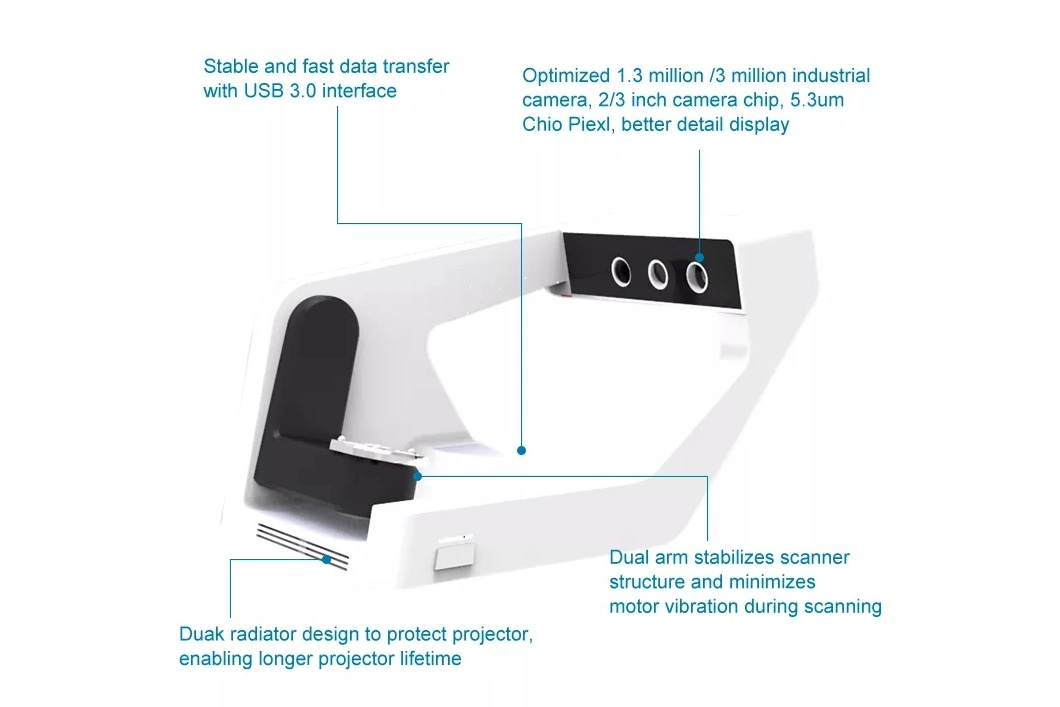 Factory Hot Sale Blue Light Fast Speed CAD Cam Dental Scanner 3D Dental Desktop Scanner in Lab