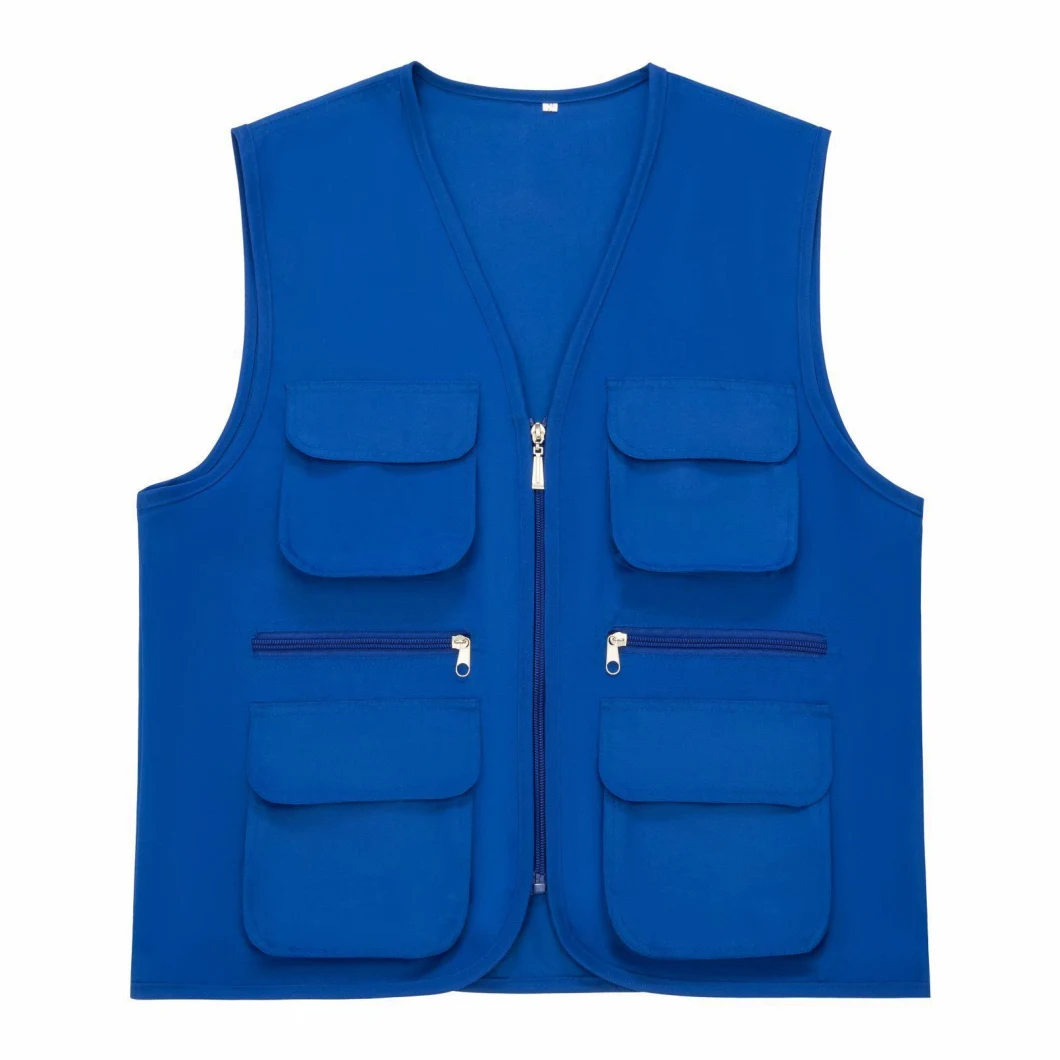New Male Casual Summer Sleeveless Work Vest Men Classic Multi Pocket Photograph Waistcoat Uniform Customized Vest