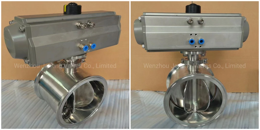 Sanitary Stainless Steel Pneumatic Multi-Flap Type Powder Butterfly Valve