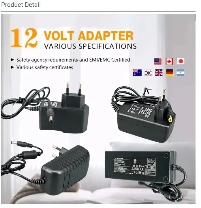 12V 5A EU Plug Power Supply AC/DC Power Adapter 12V5a Adaptor LED Strip Power Supply