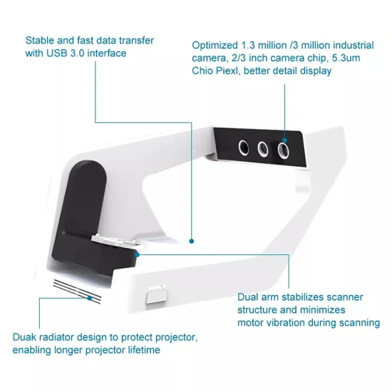 Dental Equipment Dental Scanner 3D Digital Desktop Scanner Suitable for CAD Cam for Lab Use