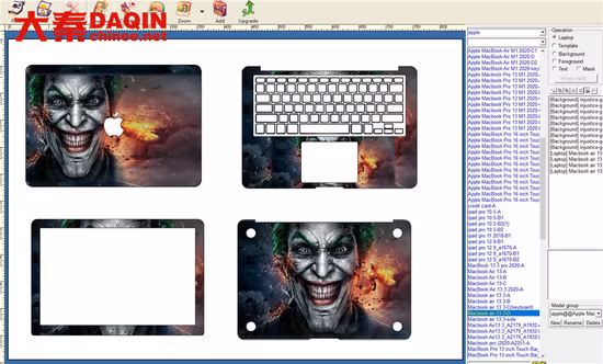 3D Custom Laptop Skin Design Software for Laptop Skin Machine